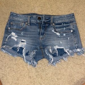 american eagle womens high waisted denim shorts.